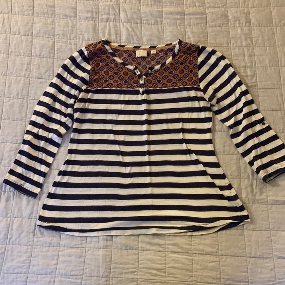 Anthropologie Postmark Henley Long Sleeve Top